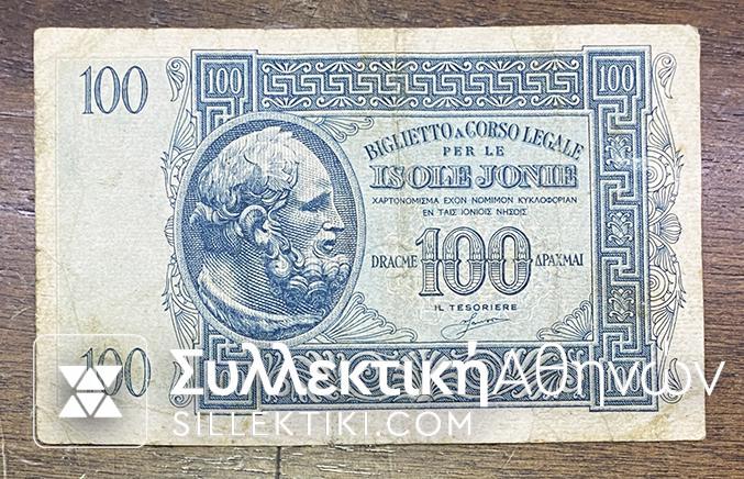 100 Drachmas 1941 Isole Jonie F/VF